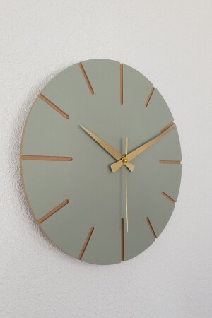 Copy – Dekorative, handgefertigte Wanduhr aus Holz mit besonderem Design, 34 x 34 cm, minimalistisch, Lindengrün - 5