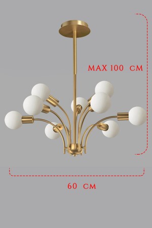 Cortez 9-teiliger, antik beschichteter, moderner Kronleuchter für junges Zimmer, Schlafzimmer, Retro-Wohnzimmer, EYSCORTEZ - 6