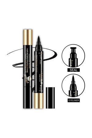 Cosmetics Suya Dayanıklı Çift Taraflı 24 Saat Damga Eyeliner - Ince Damga - 2