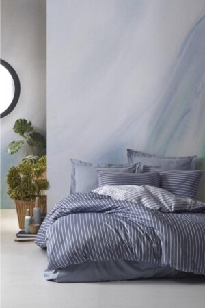 مجموعة غطاء غطاء من الخيزران الأزرق المزدوج - Cotton Box