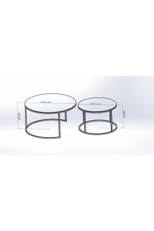 - Couchtisch „Tokyo“, 80 cm, rund, rauchfarbenes, bruchsicheres Glas, 2-teiliges Couchtisch-Set 1001750 - 7