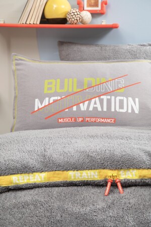 Coverme Motivation Einzelbett-Bettbezug-Set – Grau YTSGRPIST-1528025 - 4