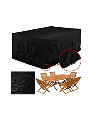 Coverx Schutzhülle für Gartentisch, Stuhl, wasserdicht, Regenschutz, 200 x 160 cm, CWRX200 - 4