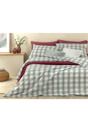 Cozy Plaid Winter Soft King Size Nevresim Takımı 240x220 Cm Yeşil TYC00365835274 - 1