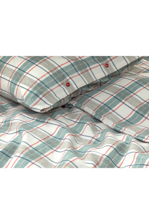 Cozy Plaid Winter Soft King Size Nevresim Takımı 240x220 Cm Yeşil TYC00365835274 - 6