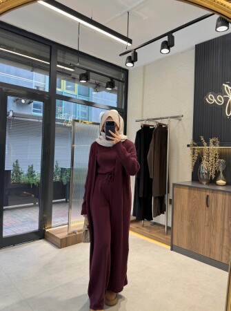 Cozy Üçlü Takım - Bordo - Nuuwears