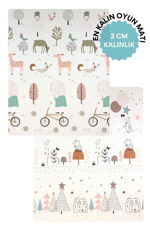 Cream Dream Rollmat 2cm Kalınlık Çift Taraflı Bebek Çocuk Köpük Oyun Matı-halısı 180cm X 150cm X 2cm ROLLMAT - Tummymat