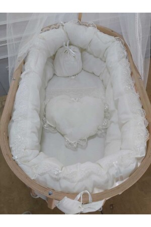 Cream Pufidic Basket Crib Sleeping Set (CRIBLE NICHT INBEGRIFFEN) Bbyustpkrem - 7