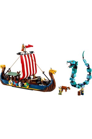® Creator 3-in-1-Wikingerschiff und Midgardschlange 31132 – für Kinder ab 9 Jahren, Schiff und Wolf darin - 2
