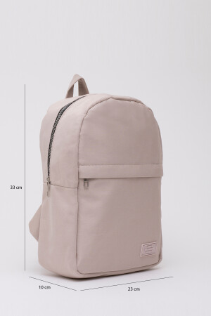 Creme Shk40 2 Fächer verstellbarer Riemen Canvas Stoff Unisex Alltagssportrucksack U:33 E:23 G:1 S226-00027 - 3