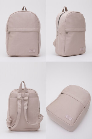 Creme Shk40 2 Fächer verstellbarer Riemen Canvas Stoff Unisex Alltagssportrucksack U:33 E:23 G:1 S226-00027 - 9