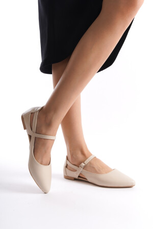 Cremefarbene Daily-Ballerinas für Damen - 3