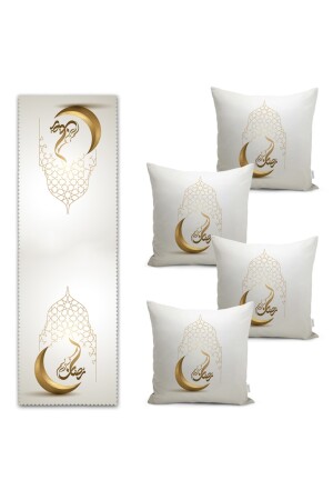 Crescent Design Ramadan-Motiv, modernes Läufer- und Wurfkissenbezug-Set, 43 x 43 - 1