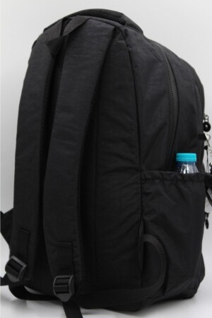 Crinkle-wasserdichter Stoff, schwarze Farbe, großer Unisex-Schulrucksack und Reisetasche // 1700 610001 - 8