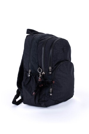 Crinkle-wasserdichter Stoff, schwarze Farbe, großer Unisex-Schulrucksack und Reisetasche - 3