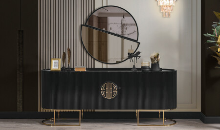 Crown Konsol - Siyah - Gold - Cadde Yıldız