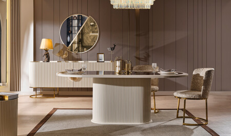 Crown Yemek Odası - Krem - Cadde Yıldız