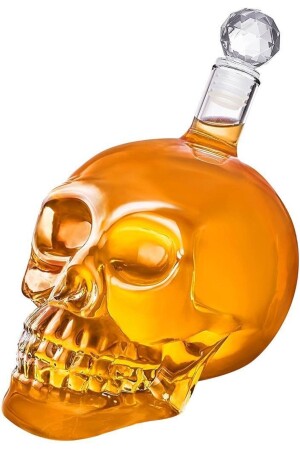Crystal Head Kuru Kafa Cam Şişe Viski Likör Hediyelik Sürahi 350 Ml AD-394 - TUTYAKALA