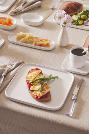 Cubique 35-teiliges Frühstücks-/Servierset aus Porzellan für 6 Personen 153. 03. 07. 4760 - Karaca