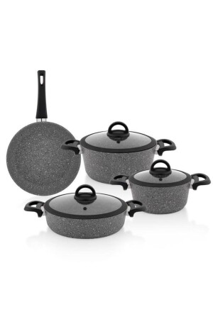 Cucina Feuerfestes, antihaftbeschichtetes Kochgeschirr-Set, 7-teilig, Grau, 1205011. 0021 - 1