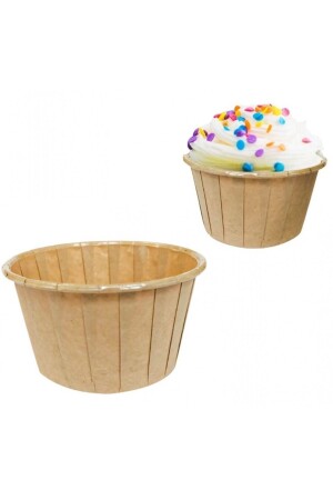 Cupcake-Kapsel aus Kraft-Naturpapier, 25 Liter - 4