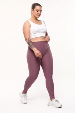 Curve Damen-Leggings aus Cord-Strickstoff, große Größe, hohe Taille, formlose Rose - 1