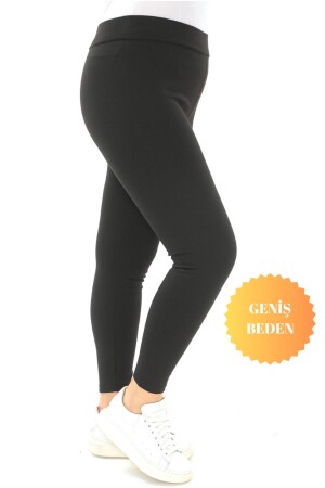 Curve Damen-Strumpfhose aus Stahlstrick, groß, eng anliegend, mit hoher Taille, Schwarz - 1