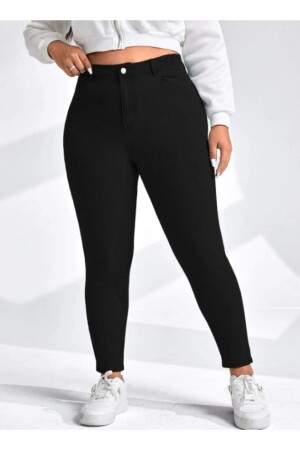 - Schwarze Curve-Hose in Übergröße - Gerade Jeans (Übergröße) - Modadeniz Jeans