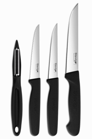 Cut 4 Frischgemüseschäler und Messerset 4-teilig Schwarz St-401 1019383. 0001 - 2