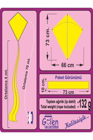 D-monte Naylon Elmas Uçurtma Yapım Seti - Plastik Çıtalı - Kırmızı - 4