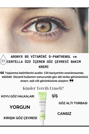 D-panthenol ve Cicalı Aydınlatıcı-koyu Leke Şişlik ve Kırışıklık Karşıtı Beyazlatıcı Göz Kremi 40 ml - Aronyx