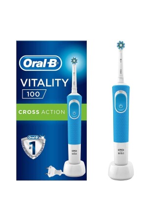 D100 Şarj Edilebilir Diş Fırçası Cross Action Mavi 1262336 - 1