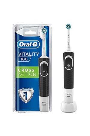 D100 Vitality Cross Action Elektrische Zahnbürste – Schwarz 4210201434931 - 1