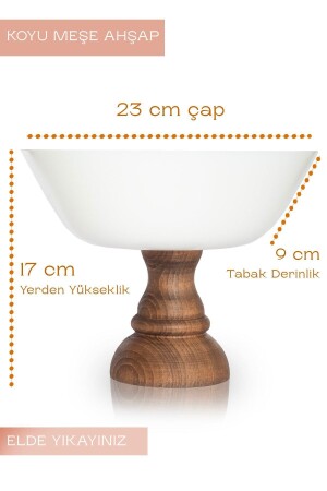 Da Vinci Ahşap Ayaklı 23 Cm Beyaz Sunum Tabağı, Meyvelik, Tatlı Sunumu, Çerezlik, Kase , Sunumluk DA VINCI - 10