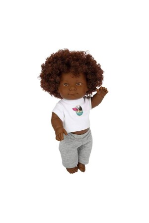 Dada Curly Haired Toy Schwarze männliche Fleischpuppe – 35 cm - 1