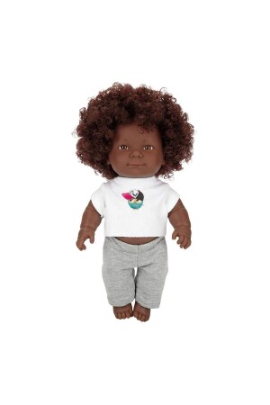 Dada Curly Haired Toy Schwarze männliche Fleischpuppe – 35 cm - 3