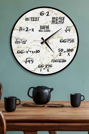 Dafhi Matematik Ahşap Duvar Saati 45x45 DFSAAT388 - 2