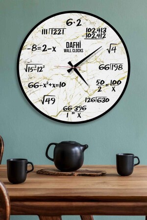 Dafhi Matematik Ahşap Duvar Saati 45x45 DFSAAT388 - 4