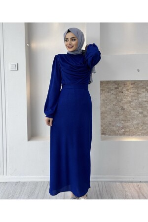 Dagaje besonderes silbernes Hijab-Abendkleid - 1