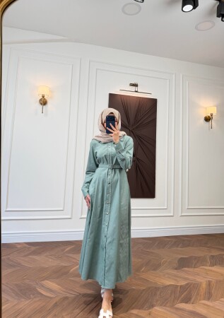 Daily Gömlek Elbise - Mint - Nuuwears