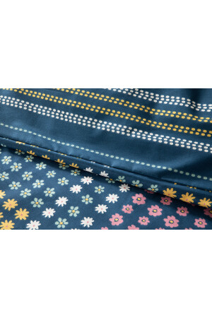 Daisy Patchwork-Baumwoll-Einzelbettbezug-Set, 160 x 220 cm, Marineblau, 10039002 - 5