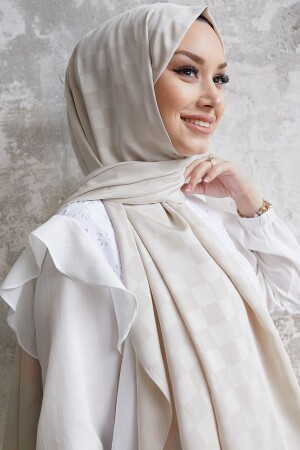 Dama seidiger Jacquard-Hijab-Schal – Stein OZ1001 - 1