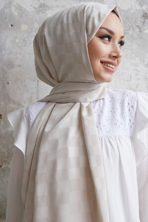 Dama seidiger Jacquard-Hijab-Schal – Stein OZ1001 - 4