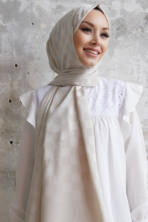 Dama seidiger Jacquard-Hijab-Schal – Stein OZ1001 - 6