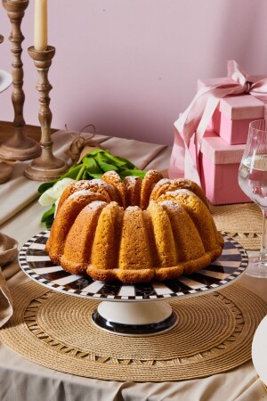 Damalı Ayaklı Servis Tabağı 30 Cm 153.03.08.3688 - Karaca