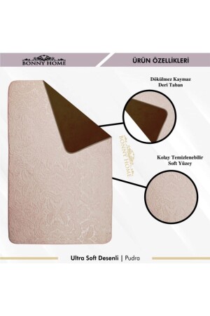 Damask 3’lü Pudra Ultrasoft Desenli Klozet Takımı Banyo Halısı Paspas Seti BnyUltraDesen - 3