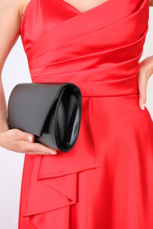 Damen-Abendkleid aus schwarzem Stoff mit Kette, Damen-Clutch, Portfolio, Abendtasche 510 - 5