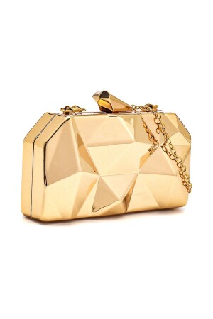 Damen-Abendtasche aus Metall in Gold - 3