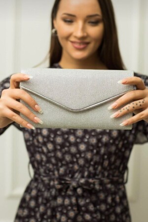 Damen-Abendtasche aus silbernem Lurex TYC00392331732 - Moom Bag