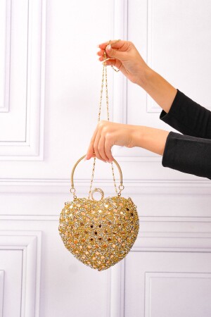 Damen-Abendtasche „Heart Stone Gold“. - 1